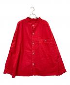 journal standard luxe×HEAR MY NAMEジャーナルスタンダード ラックス×ヒアマイネーム）の古着「別注リネン混シャツジャケット」｜レッド
