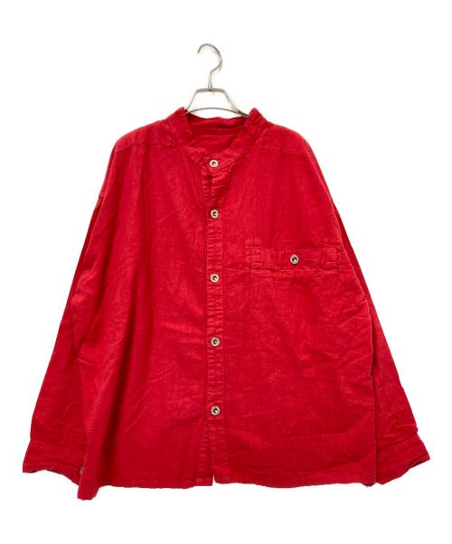 journal standard luxe（ジャーナルスタンダード ラックス）journal standard luxe (ジャーナルスタンダード ラックス) HEAR MY NAME (ヒアマイネーム) 別注リネン混シャツジャケット レッド サイズ:Fの古着・服飾アイテム