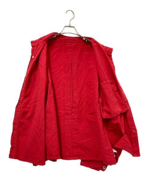journal standard luxe（ジャーナルスタンダード ラックス）journal standard luxe (ジャーナルスタンダード ラックス) HEAR MY NAME (ヒアマイネーム) 別注リネン混シャツジャケット レッド サイズ:Fの古着・服飾アイテム