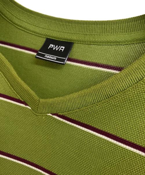 PWA（プア）PWA (プア) SHAVED KANOKO BD V-NECK グリーン サイズ:Mの古着・服飾アイテム