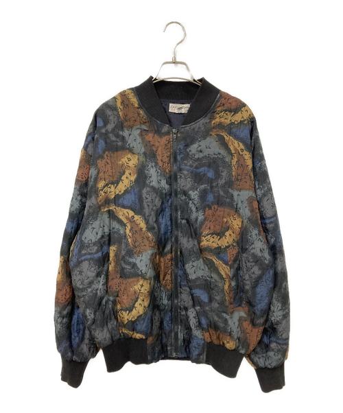 CAROL HORN（キャロル ホーン）CAROL HORN (キャロル ホーン) 総柄シルクキルティングブルゾン グレー サイズ:Lの古着・服飾アイテム