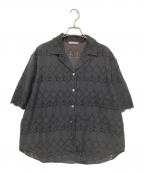 JOURNAL STANDARD relumeジャーナルスタンダード レリューム）の古着「コットンカットワーク刺繍開襟シャツ」｜ブラック