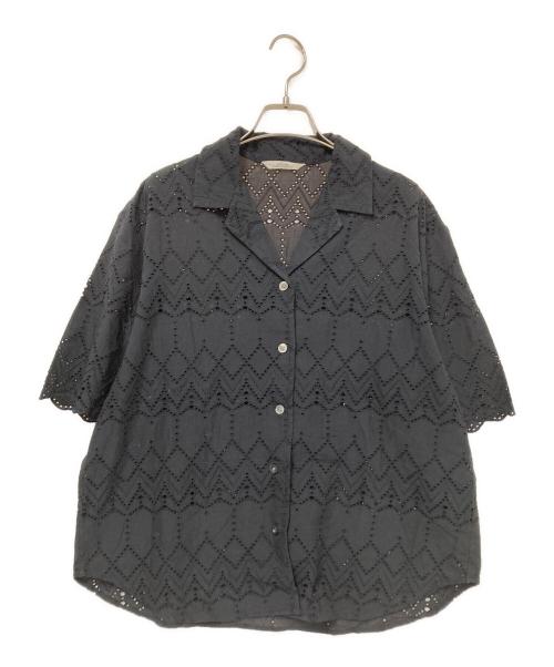 JOURNAL STANDARD relume（ジャーナルスタンダード レリューム）JOURNAL STANDARD relume (ジャーナルスタンダード レリューム) コットンカットワーク刺繍開襟シャツ ブラック サイズ:FREEの古着・服飾アイテム