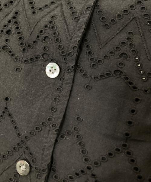 JOURNAL STANDARD relume（ジャーナルスタンダード レリューム）JOURNAL STANDARD relume (ジャーナルスタンダード レリューム) コットンカットワーク刺繍開襟シャツ ブラック サイズ:FREEの古着・服飾アイテム