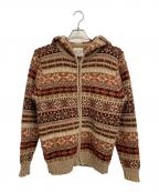 JamiesonJamieson）の古着「ニットジップアップパーカー」｜ベージュ