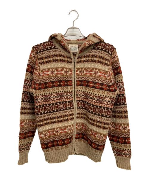 Jamieson（Jamieson）Jamieson (Jamieson) ニットジップアップパーカー ベージュ サイズ:Lの古着・服飾アイテム