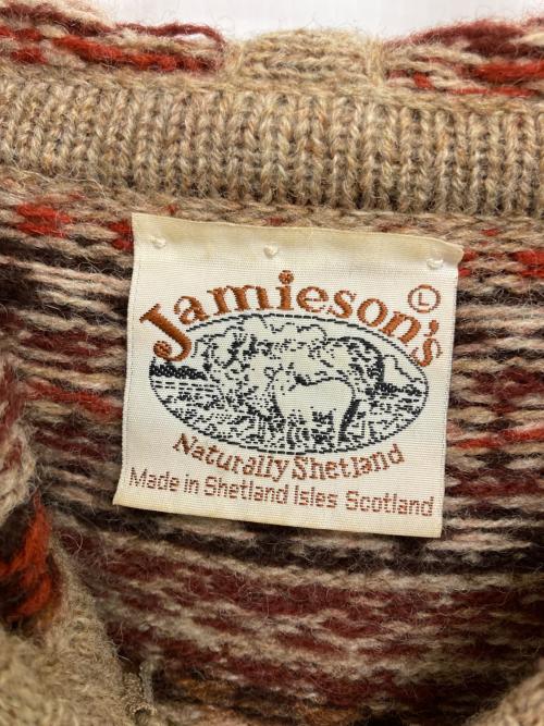 Jamieson（Jamieson）Jamieson (Jamieson) ニットジップアップパーカー ベージュ サイズ:Lの古着・服飾アイテム