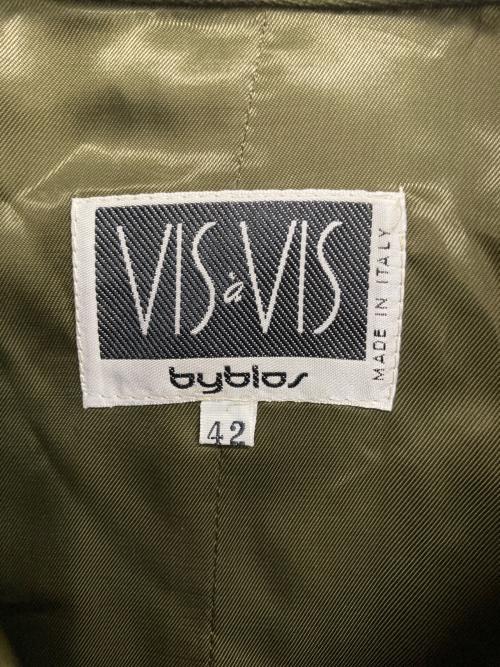 BYBLOS（ビブロス）BYBLOS (ビブロス) スウェード切替フリンジジャケット オリーブ サイズ:42の古着・服飾アイテム