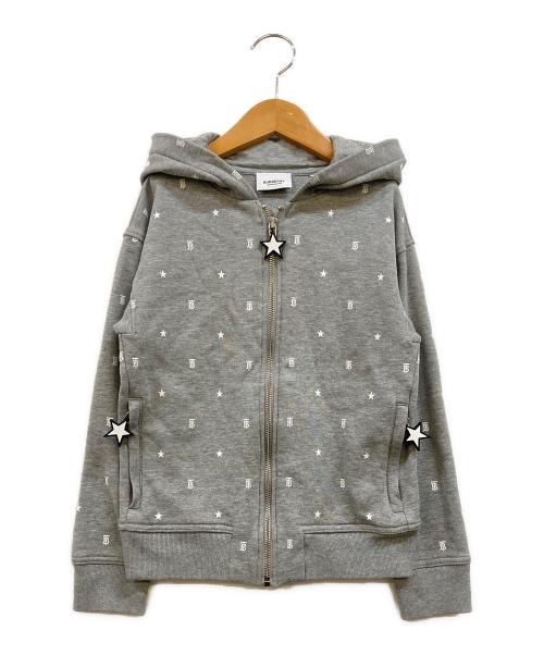 BURBERRY LONDON（バーバリーロンドン）BURBERRY LONDON (バーバリーロンドン) 総柄ロゴマニア ジップアップパーカー グレー サイズ:8Y/128CMの古着・服飾アイテム