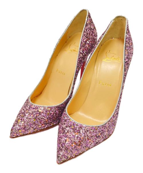 Christian Louboutin（クリスチャン・ルブタン）Christian Louboutin (クリスチャン・ルブタン) グリッターパンプス ピンク×レッド サイズ:36 1/2の古着・服飾アイテム