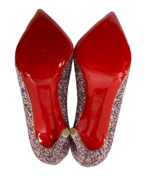 Christian Louboutin（クリスチャン・ルブタン）Christian Louboutin (クリスチャン・ルブタン) グリッターパンプス ピンク×レッド サイズ:36 1/2の古着・服飾アイテム