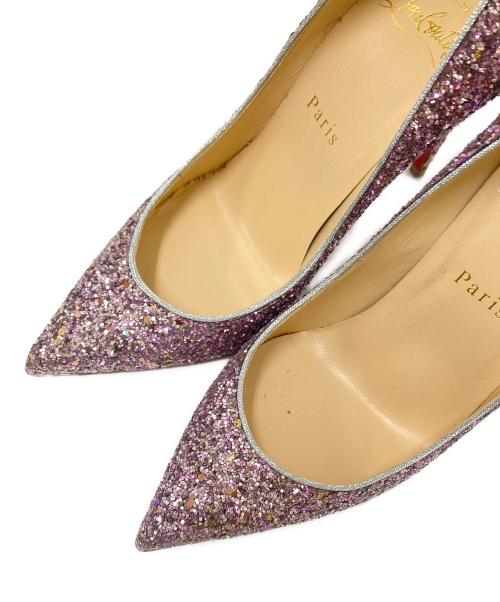 Christian Louboutin（クリスチャン・ルブタン）Christian Louboutin (クリスチャン・ルブタン) グリッターパンプス ピンク×レッド サイズ:36 1/2の古着・服飾アイテム
