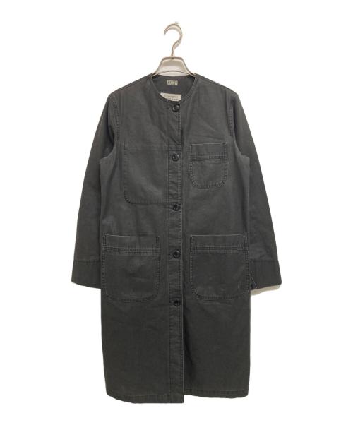 Maison Margiela（メゾンマルジェラ）Maison Margiela (メゾンマルジェラ) ノーカラーデニムワークコート ブラック サイズ:Mの古着・服飾アイテム