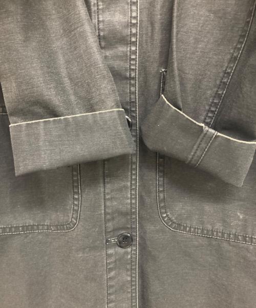 Maison Margiela（メゾンマルジェラ）Maison Margiela (メゾンマルジェラ) ノーカラーデニムワークコート ブラック サイズ:Mの古着・服飾アイテム