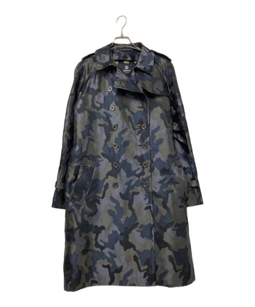 Aquascutum（アクアスキュータム）Aquascutum (アクアスキュータム) ライナー付迷彩トレンチコート ブラック×オリーブ サイズ:10の古着・服飾アイテム