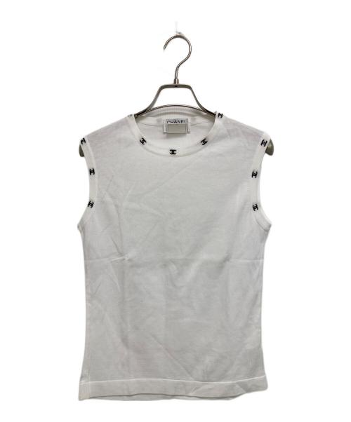 CHANEL（シャネル）CHANEL (シャネル) ココマークノースリーブカットソー ホワイト サイズ:38の古着・服飾アイテム