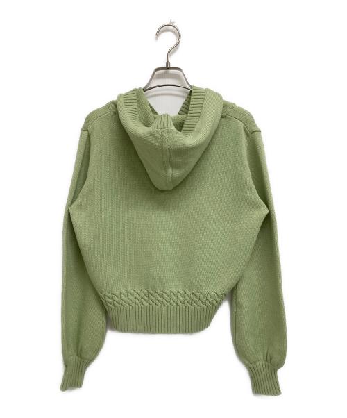 Rene（ルネ）Rene (ルネ) ニットフーディカーディガン グリーン サイズ:36の古着・服飾アイテム