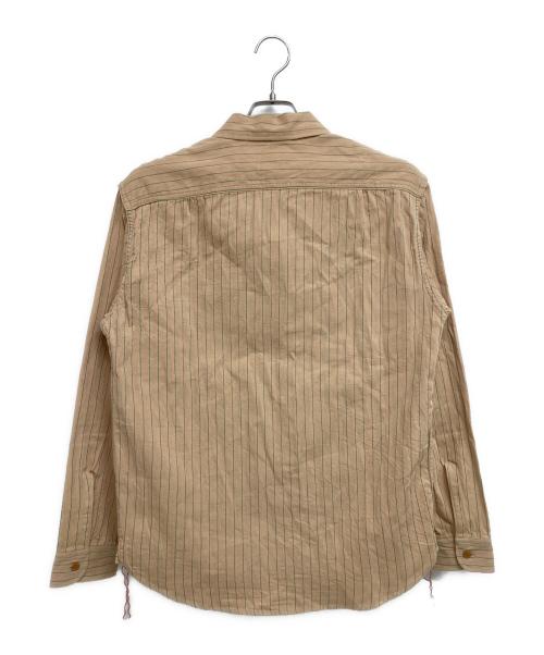 SUGAR CANE（シュガーケーン）SUGAR CANE (シュガーケーン) COKE STRIPE WORK SHIRT ベージュ×グリーン サイズ:Mの古着・服飾アイテム