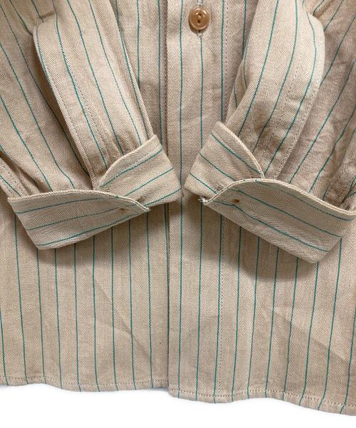 SUGAR CANE（シュガーケーン）SUGAR CANE (シュガーケーン) COKE STRIPE WORK SHIRT ベージュ×グリーン サイズ:Mの古着・服飾アイテム