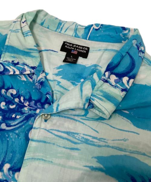 POLO JEANS CO.（ポロジーンズカンパニー）POLO JEANS CO. (ポロジーンズカンパニー) 00‘Sアロハシャツ ブルー サイズ:Lの古着・服飾アイテム