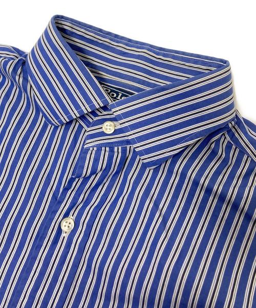 POLO RALPH LAUREN（ポロ・ラルフローレン）POLO RALPH LAUREN (ポロ・ラルフローレン) ストライプシャツ ブルー サイズ:16 1/2:Lの古着・服飾アイテム