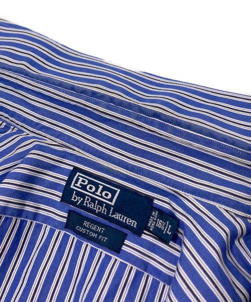 POLO RALPH LAUREN（ポロ・ラルフローレン）POLO RALPH LAUREN (ポロ・ラルフローレン) ストライプシャツ ブルー サイズ:16 1/2:Lの古着・服飾アイテム