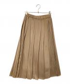 KUMIKYOKUクミキョク）の古着「サテンプリーツスカート」｜ベージュ