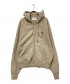AMI Alexandre Mattiussiアミアレクサンドルマテュッシ）の古着「ハートAロゴ刺繍ジップパーカー」｜ベージュ