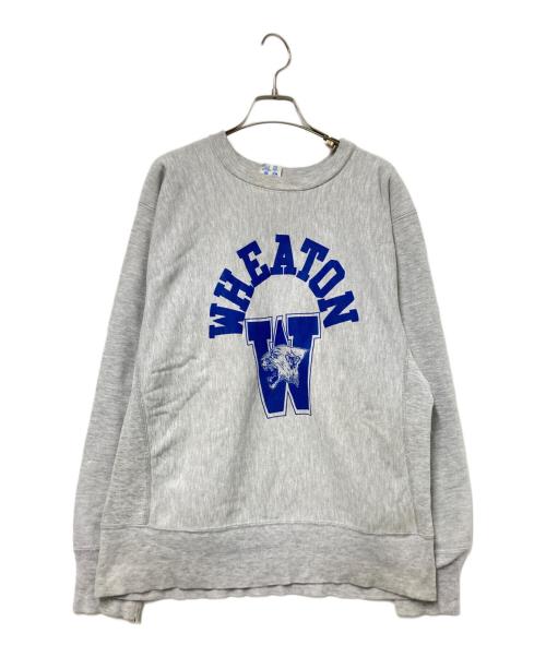 Champion（チャンピオン）Champion (チャンピオン) 80‘Sカレッジプリントクルーネックスウェット グレー×ブルー サイズ:Lの古着・服飾アイテム