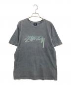 stussyステューシー）の古着「ロゴプリントTシャツ」｜グレー