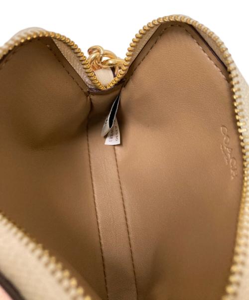 COACH（コーチ）COACH (コーチ) ジップ カード ケース・シグネチャー キャンバス ベージュ サイズ:下記参照の古着・服飾アイテム