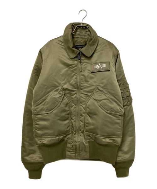ALPHA（アルファ）ALPHA (アルファ) フライトジャケット オリーブ サイズ:Lの古着・服飾アイテム