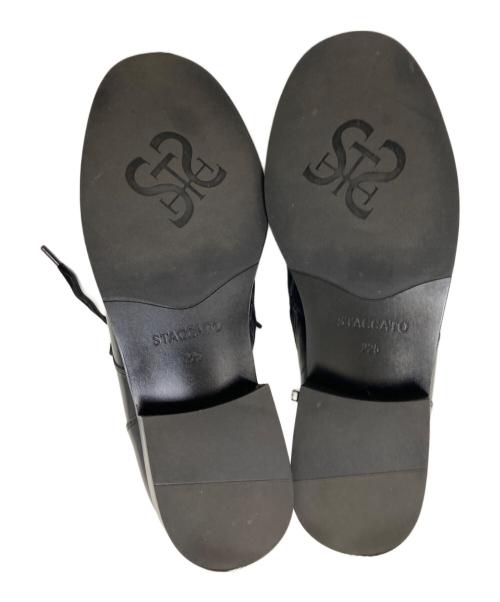 STACCATO（スタッカート）STACCATO (スタッカート) パールボタンレースアップブーツ ブラック サイズ:22.5㎝の古着・服飾アイテム