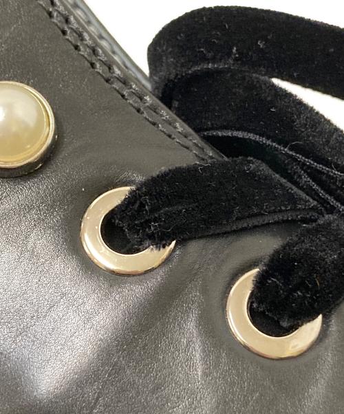 STACCATO（スタッカート）STACCATO (スタッカート) パールボタンレースアップブーツ ブラック サイズ:22.5㎝の古着・服飾アイテム