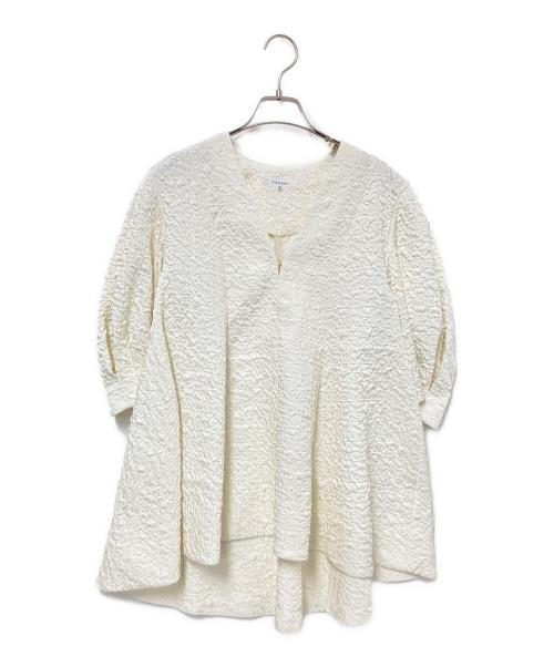 CADUNE（カデュネ）CADUNE (カデュネ) ジャガードブラウス ホワイト サイズ:38の古着・服飾アイテム