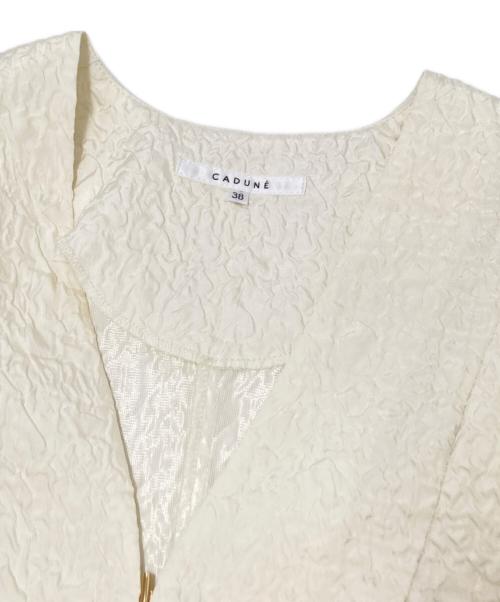 CADUNE（カデュネ）CADUNE (カデュネ) ジャガードブラウス ホワイト サイズ:38の古着・服飾アイテム