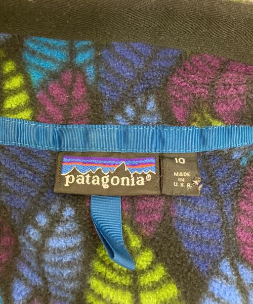 Patagonia（パタゴニア）Patagonia (パタゴニア) リーフ柄シンチラフリースジャケット ブルー サイズ:10の古着・服飾アイテム
