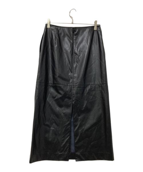MARW UNITED ARROWS（マルゥ ユナイテッドアローズ）MARW UNITED ARROWS (マルゥ ユナイテッドアローズ) エコレザースカート ブラック サイズ:38の古着・服飾アイテム