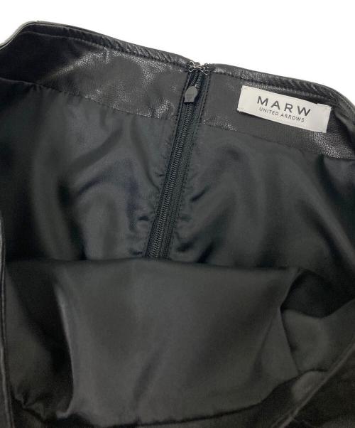 MARW UNITED ARROWS（マルゥ ユナイテッドアローズ）MARW UNITED ARROWS (マルゥ ユナイテッドアローズ) エコレザースカート ブラック サイズ:38の古着・服飾アイテム