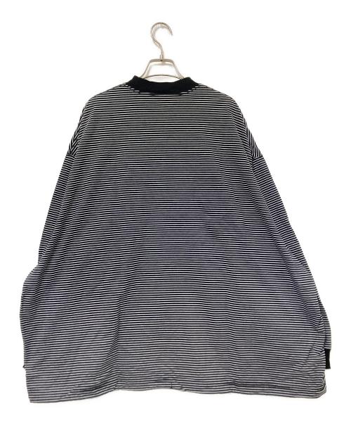 is-ness（イズネス）is-ness (イズネス) BALLOON STRIPES LONG SLEEVE T SHIRT ブラック×ホワイト サイズ:Lの古着・服飾アイテム