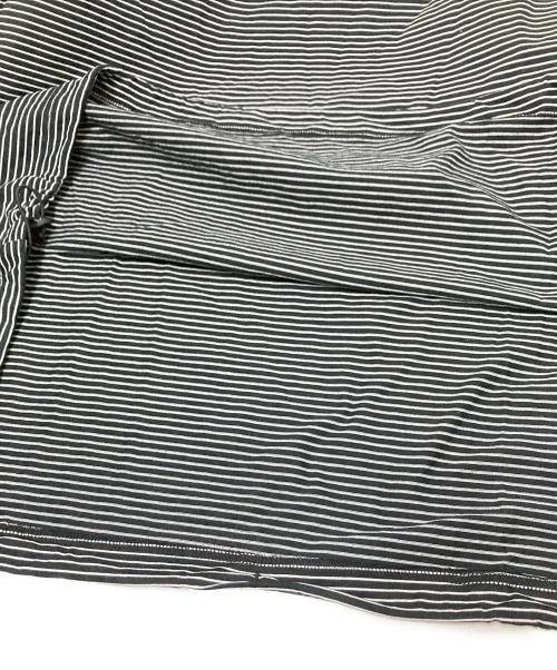 is-ness（イズネス）is-ness (イズネス) BALLOON STRIPES LONG SLEEVE T SHIRT ブラック×ホワイト サイズ:Lの古着・服飾アイテム