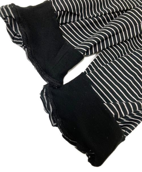 is-ness（イズネス）is-ness (イズネス) BALLOON STRIPES LONG SLEEVE T SHIRT ブラック×ホワイト サイズ:Lの古着・服飾アイテム