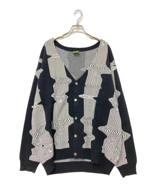 HUF（ハフ）HUF (ハフ) AVALON CARDIGAN ブラック×ホワイト サイズ:Lの古着・服飾アイテム