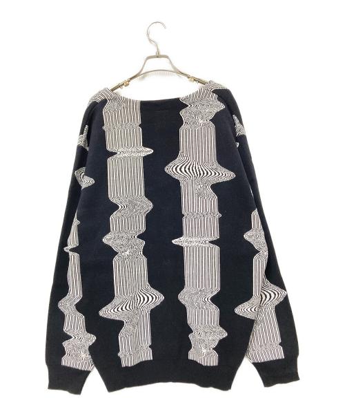 HUF（ハフ）HUF (ハフ) AVALON CARDIGAN ブラック×ホワイト サイズ:Lの古着・服飾アイテム