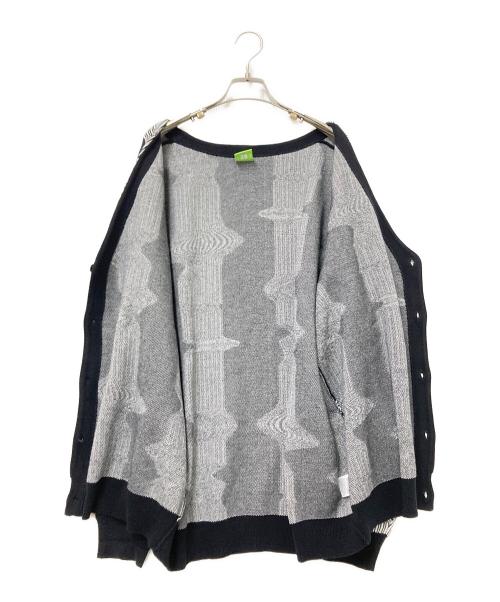 HUF（ハフ）HUF (ハフ) AVALON CARDIGAN ブラック×ホワイト サイズ:Lの古着・服飾アイテム
