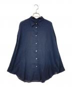 Spick and Spanスピック＆スパン）の古着「シアーカシュクールシャツ」｜ネイビー