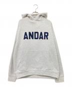 andarアンダール）の古着「ロゴ刺繍パーカー」｜グレー