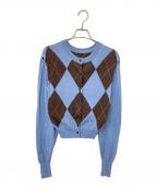 CLANEクラネ）の古着「ARRANGE KNIT TOPS」｜ブルー×ブラウン