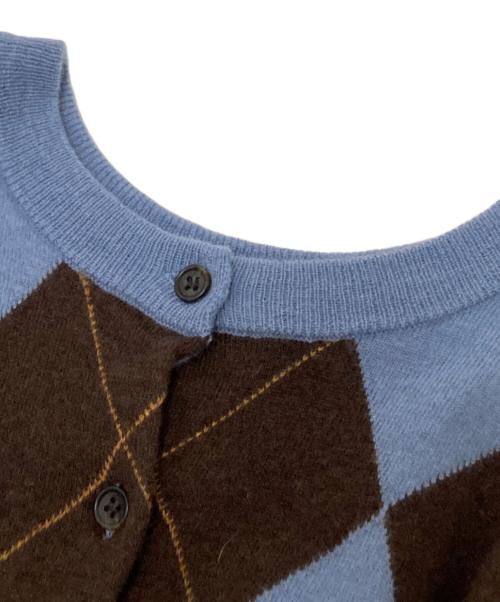 CLANE（クラネ）CLANE (クラネ) ARRANGE KNIT TOPS ブルー×ブラウン サイズ:1の古着・服飾アイテム