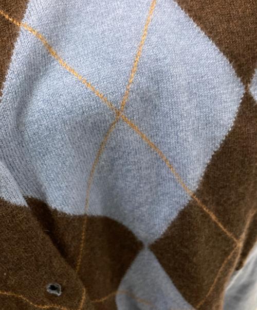 CLANE（クラネ）CLANE (クラネ) ARRANGE KNIT TOPS ブルー×ブラウン サイズ:1の古着・服飾アイテム